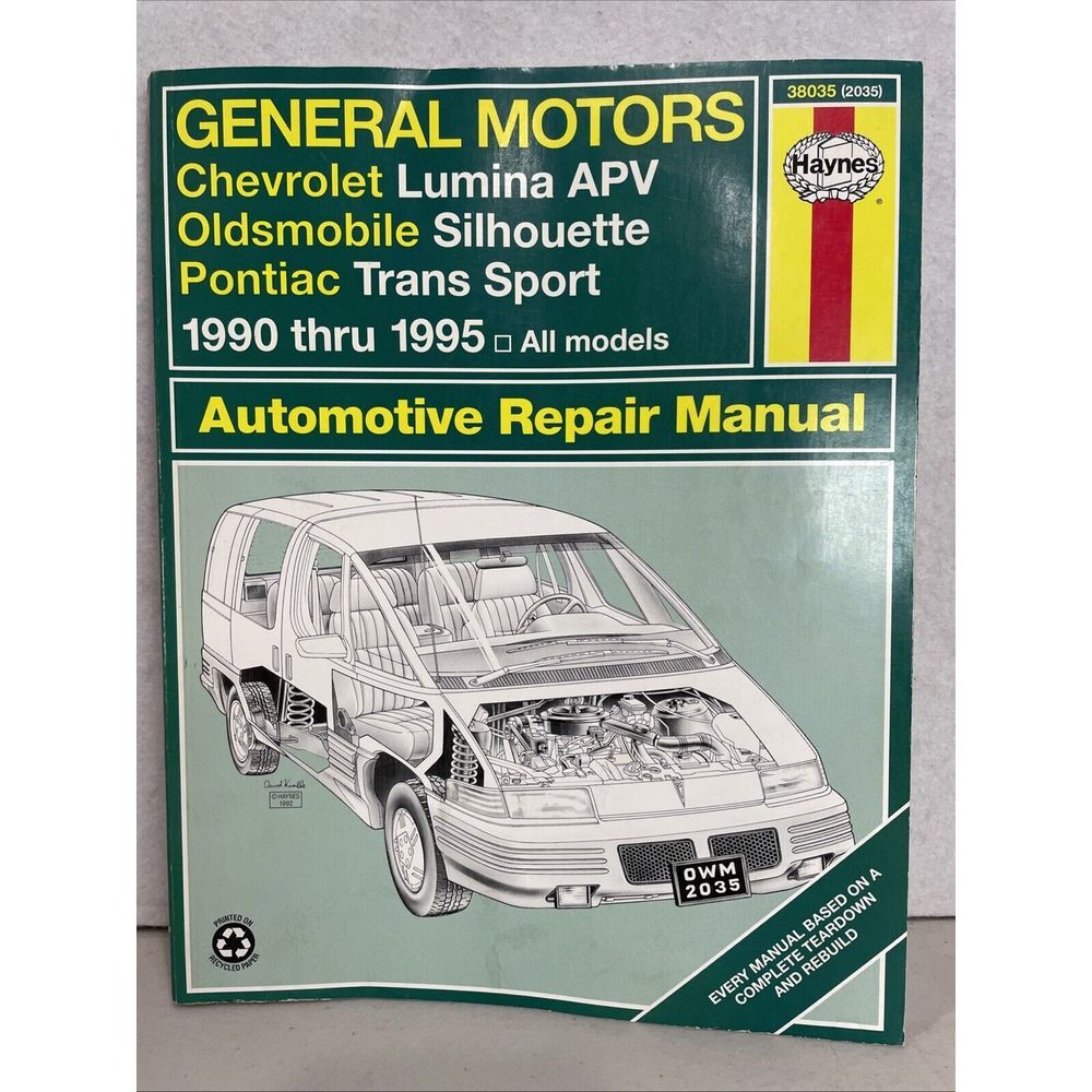 1990 - 1995 LUMINA APV SILHOUETTE TRANS SPORT HAYNES‎ WORKSHOP REPAIR MANUAL